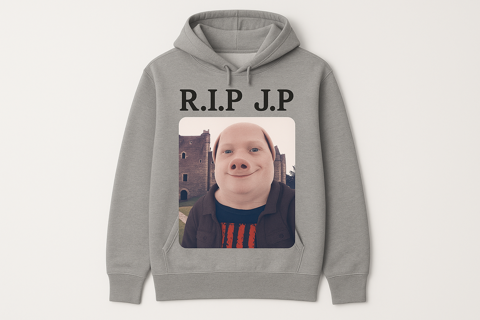 R.I.P J.P Grå Hettegenser